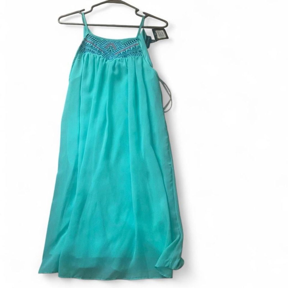 Elegant Turquoise mini Dress